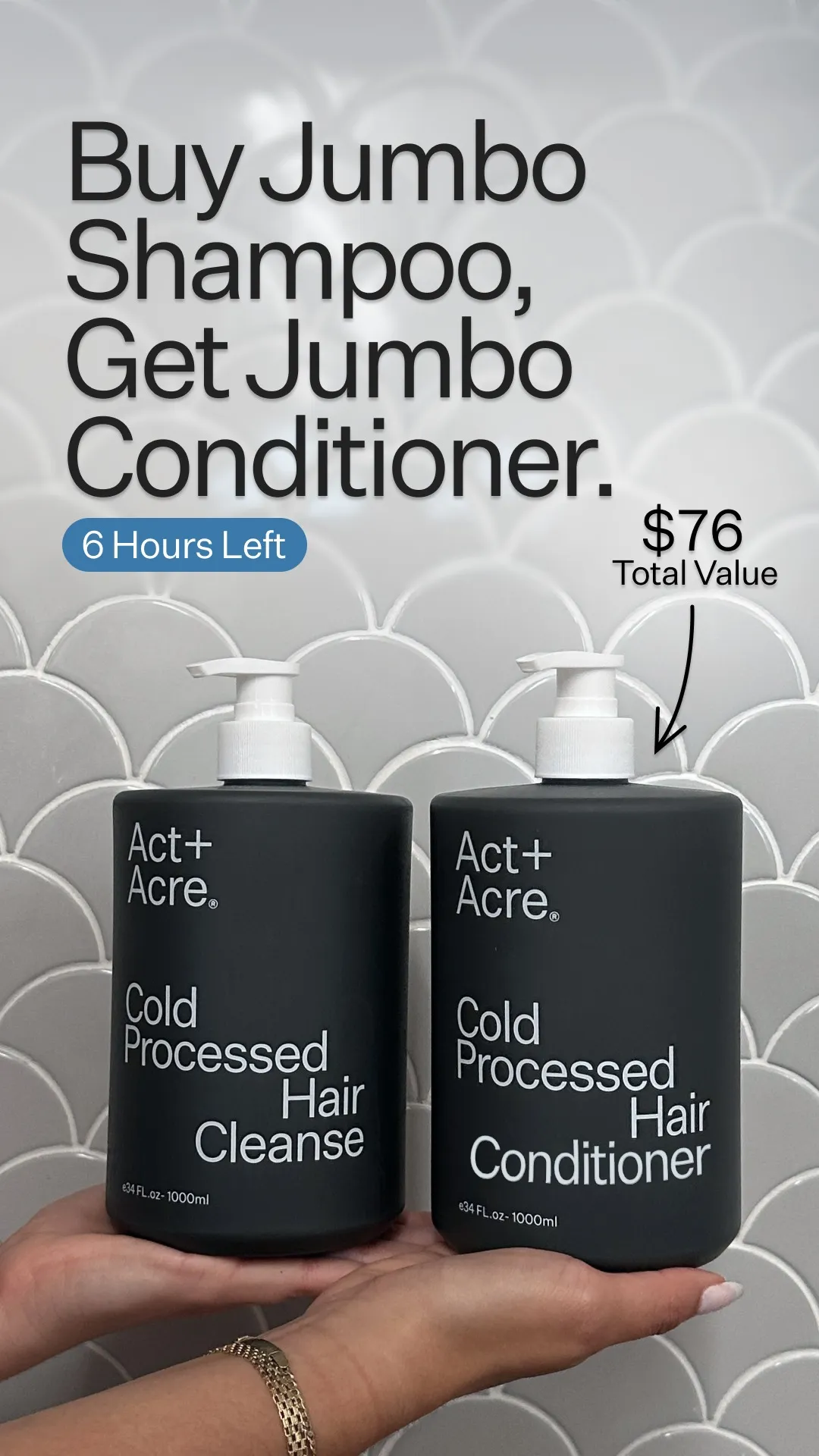 Ad by Act and Acre presenting its scalp focused hair care range