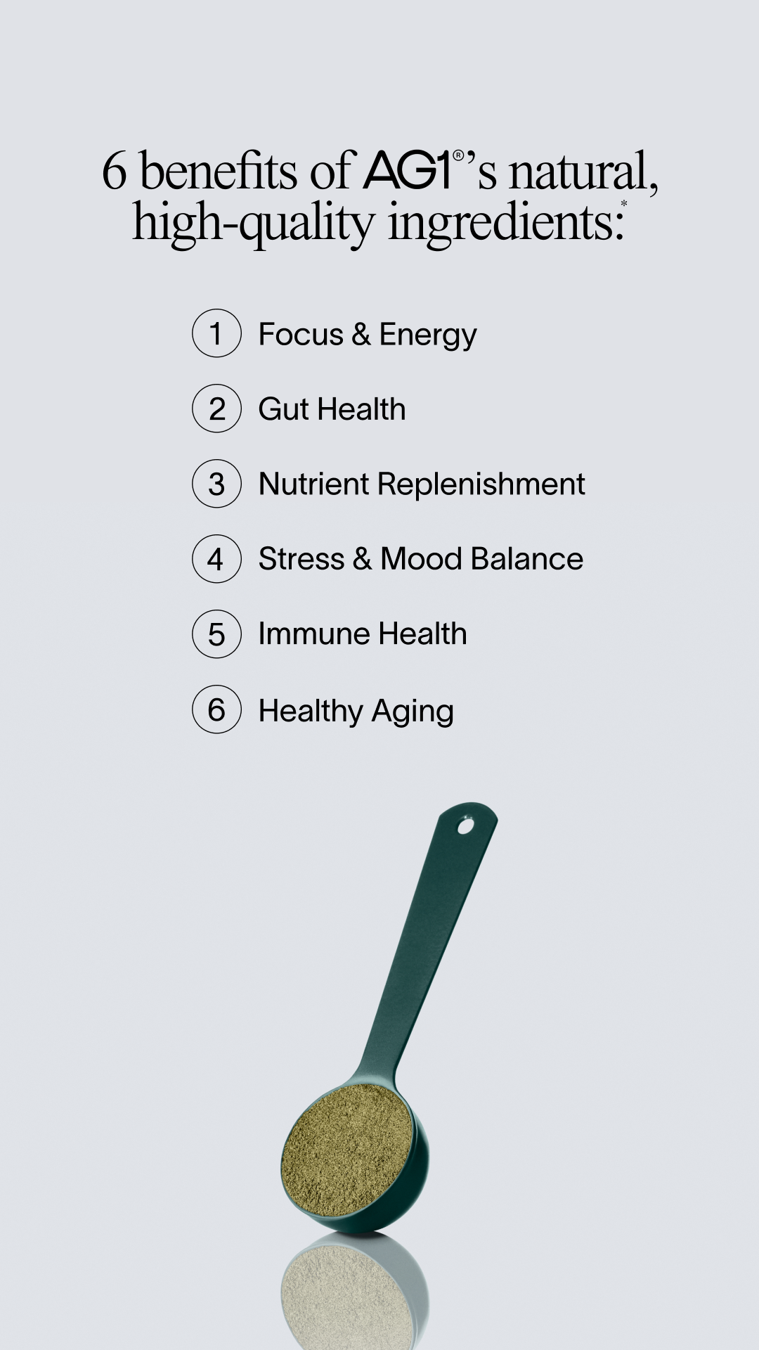 Ad by AG1 on a 60 second routine for high quality daily nutrition