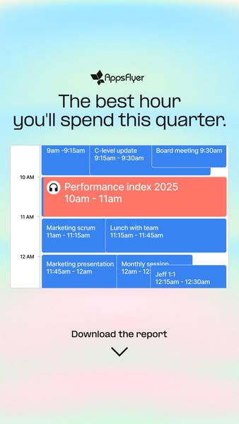 Calendar schedule graphic with a highlighted performance index session next to a best hour headline