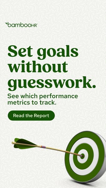Arrow hitting the center of a target next to a headline about setting goals without guesswork