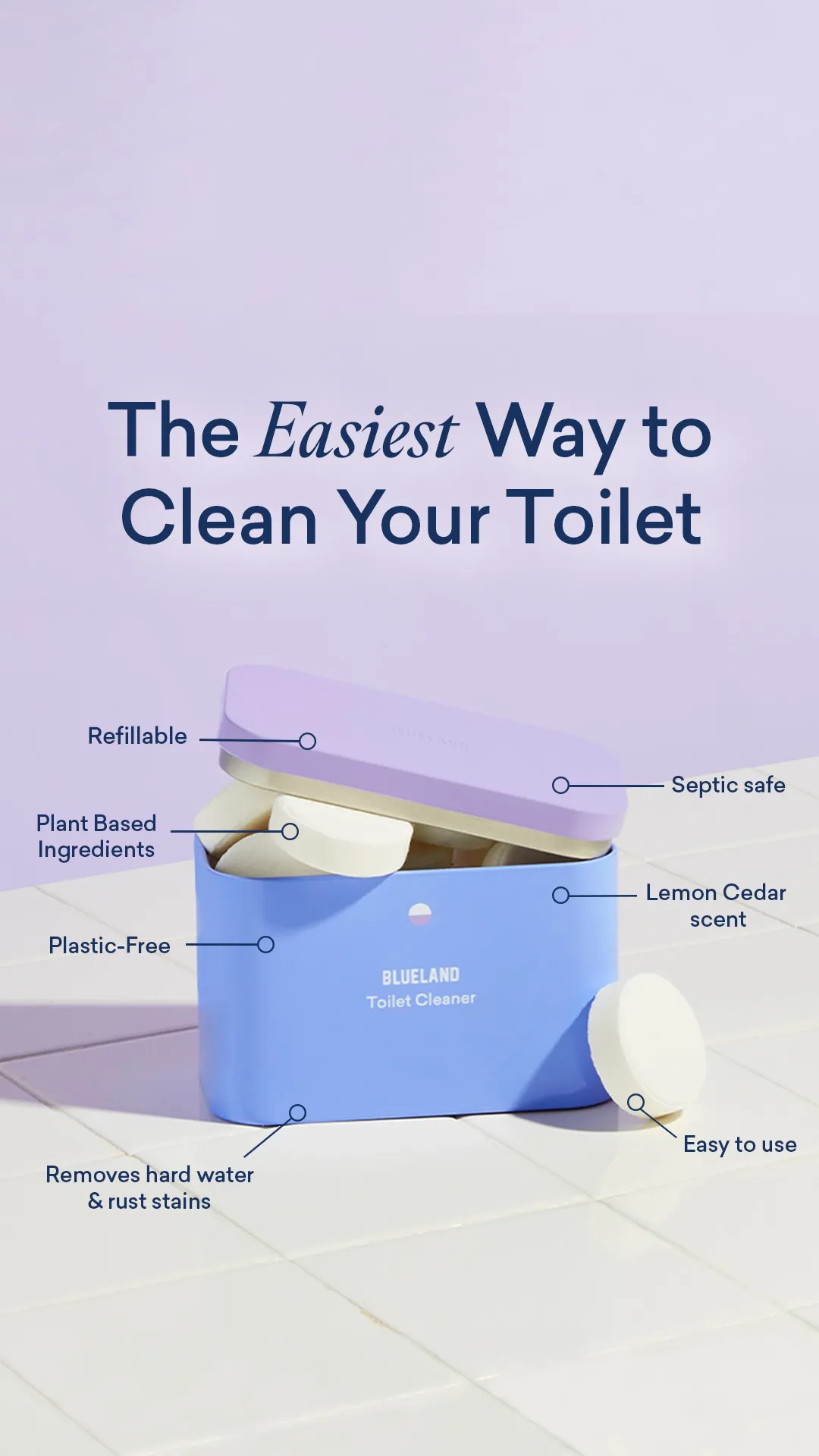 Ad by Blueland on a compostable plant based sponge that replaces plastic ones