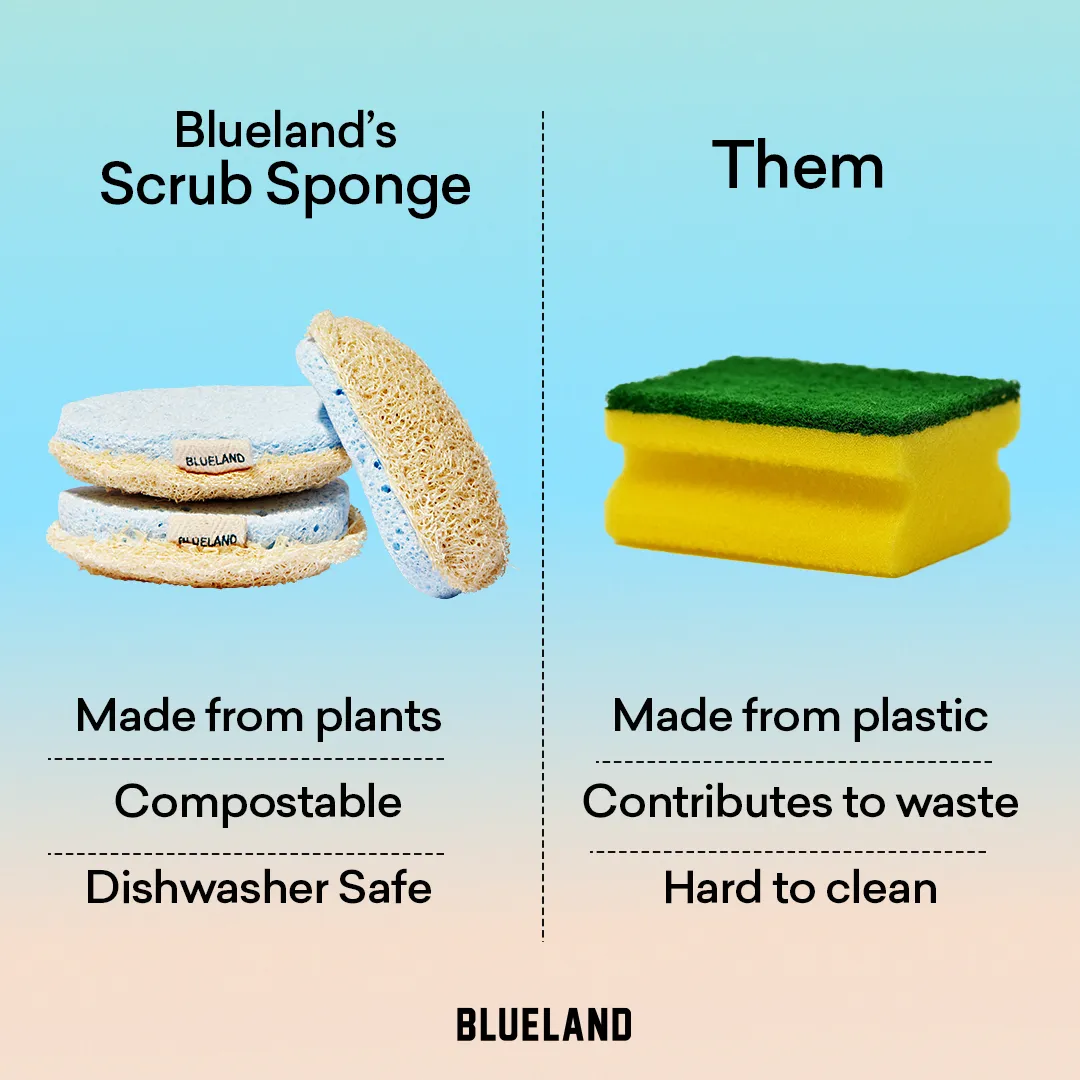 Facebook and Instagram ad by Blueland comparing its refills with single use plastic