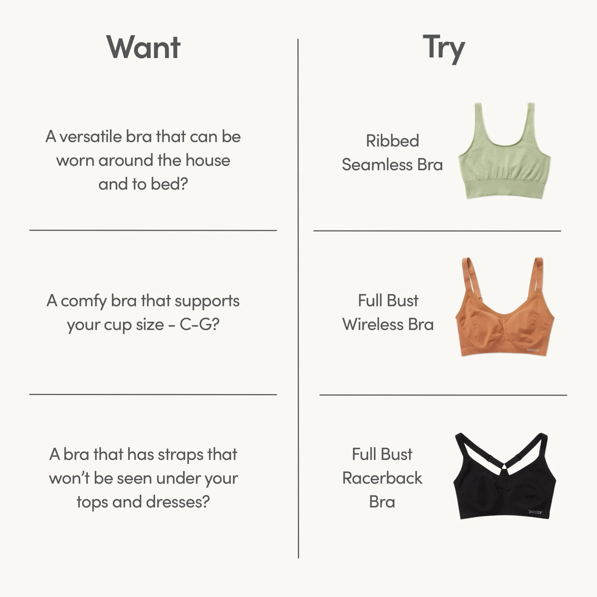 Facebook and Instagram ad by Boody prompting shoppers to try its bestsellers