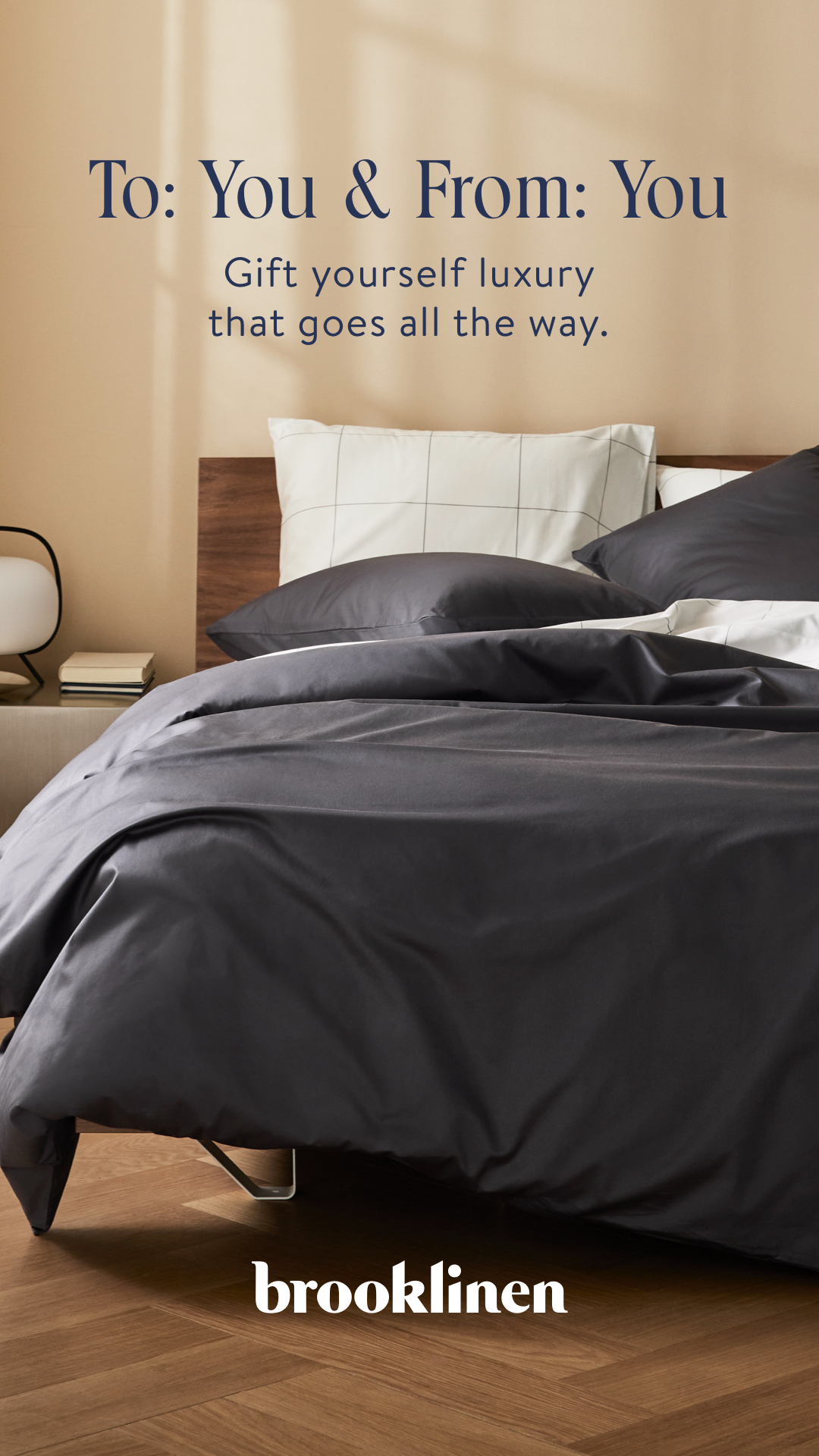 Facebook and Instagram ad by Brooklinen on gifting coziness for every corner