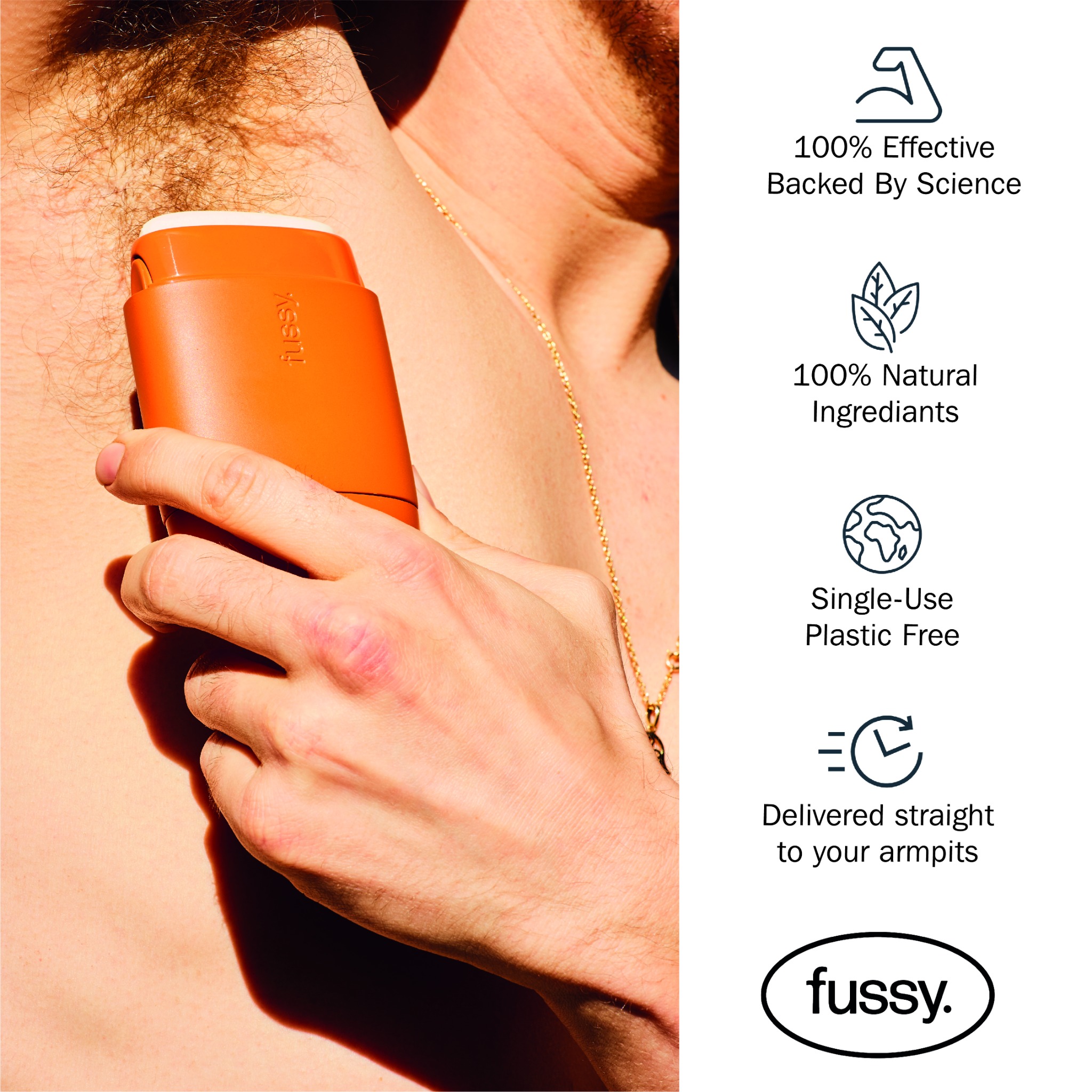 Ad by Fussy on a refillable deodorant with plastic free refills