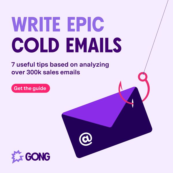Facebook and Instagram ad by Gong offering cold email templates built on sales data