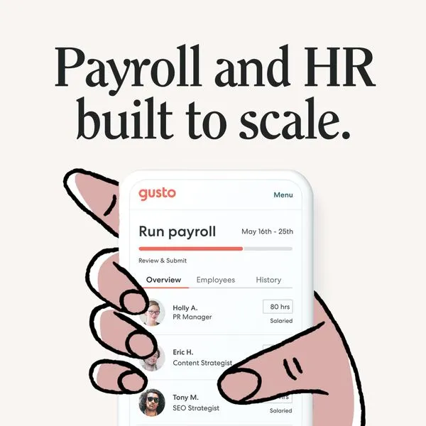 Facebook and Instagram ad by Gusto on full service payroll and tax compliance