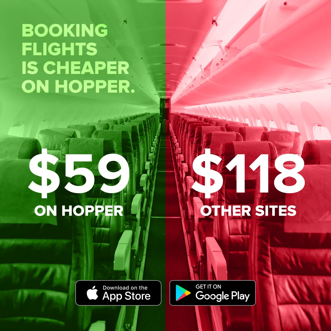 Ad by Hopper claiming 95 percent accuracy on flight price predictions