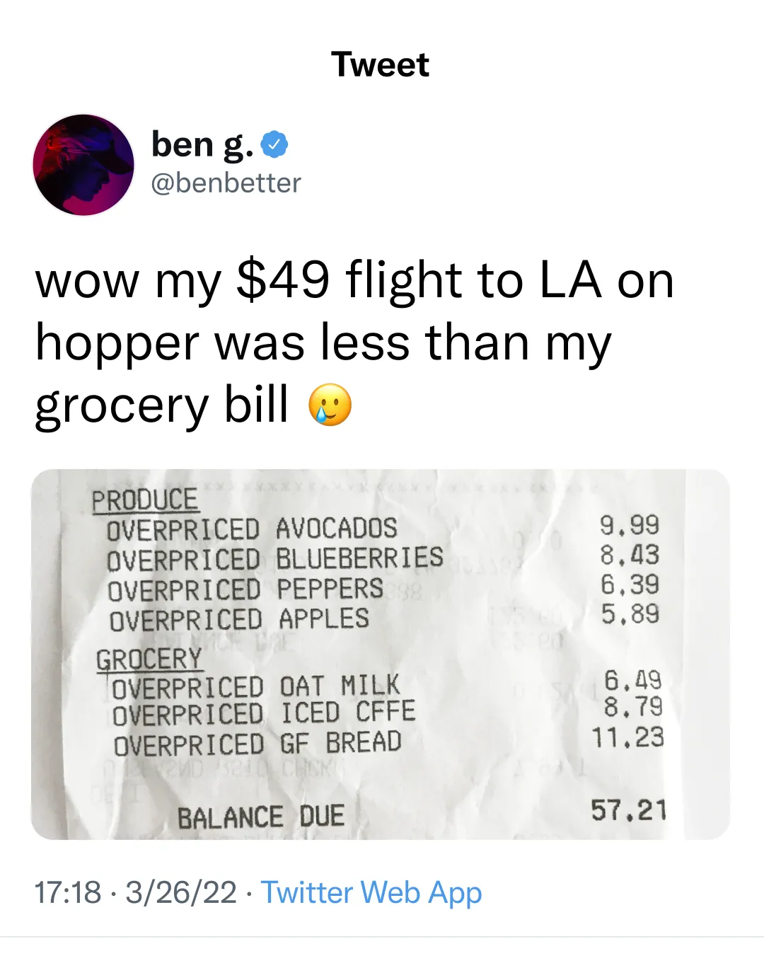 Facebook and Instagram ad by Hopper on travelers paying up to 50 percent less
