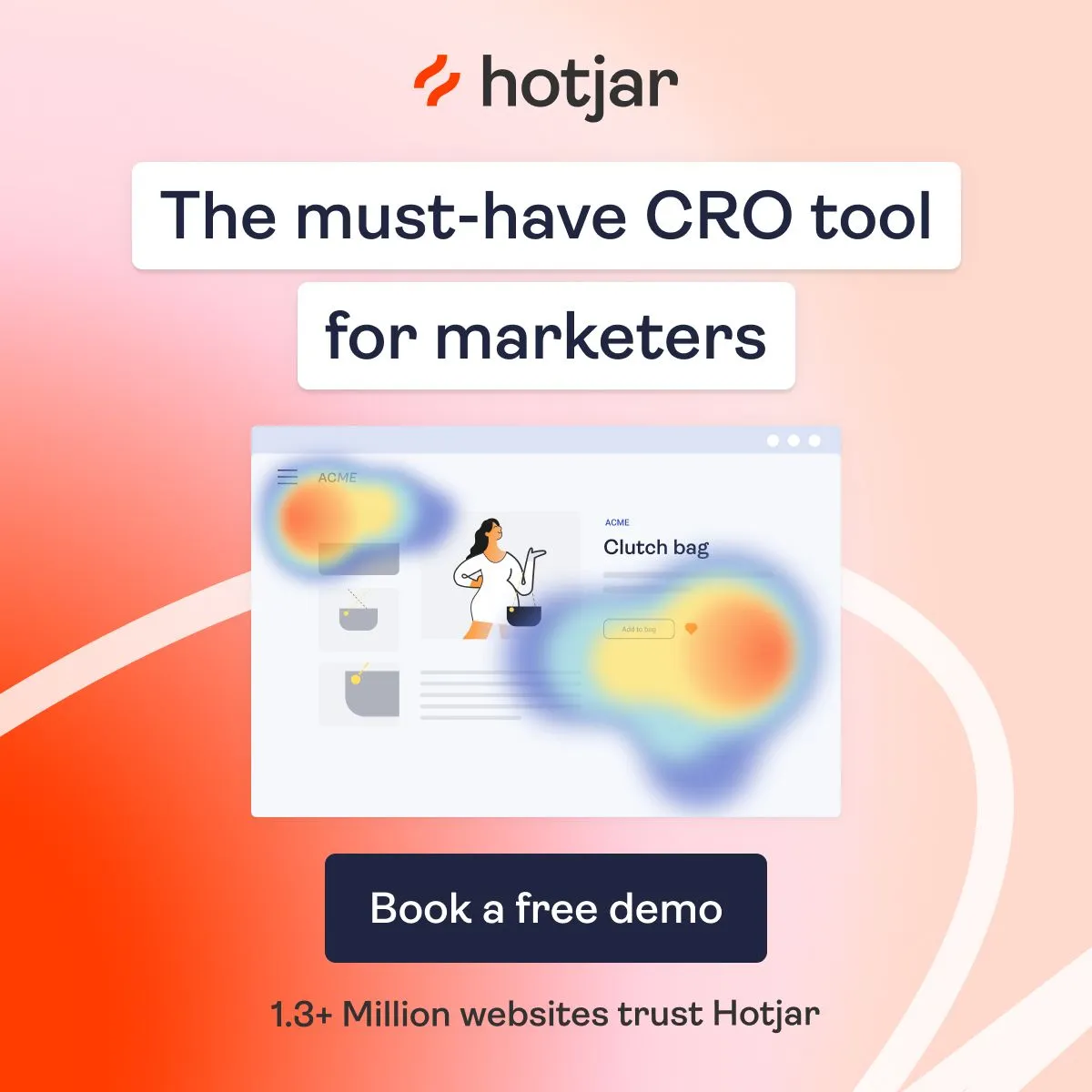 LinkedIn ad by Hotjar on converting visitors with visual insights and user feedback
