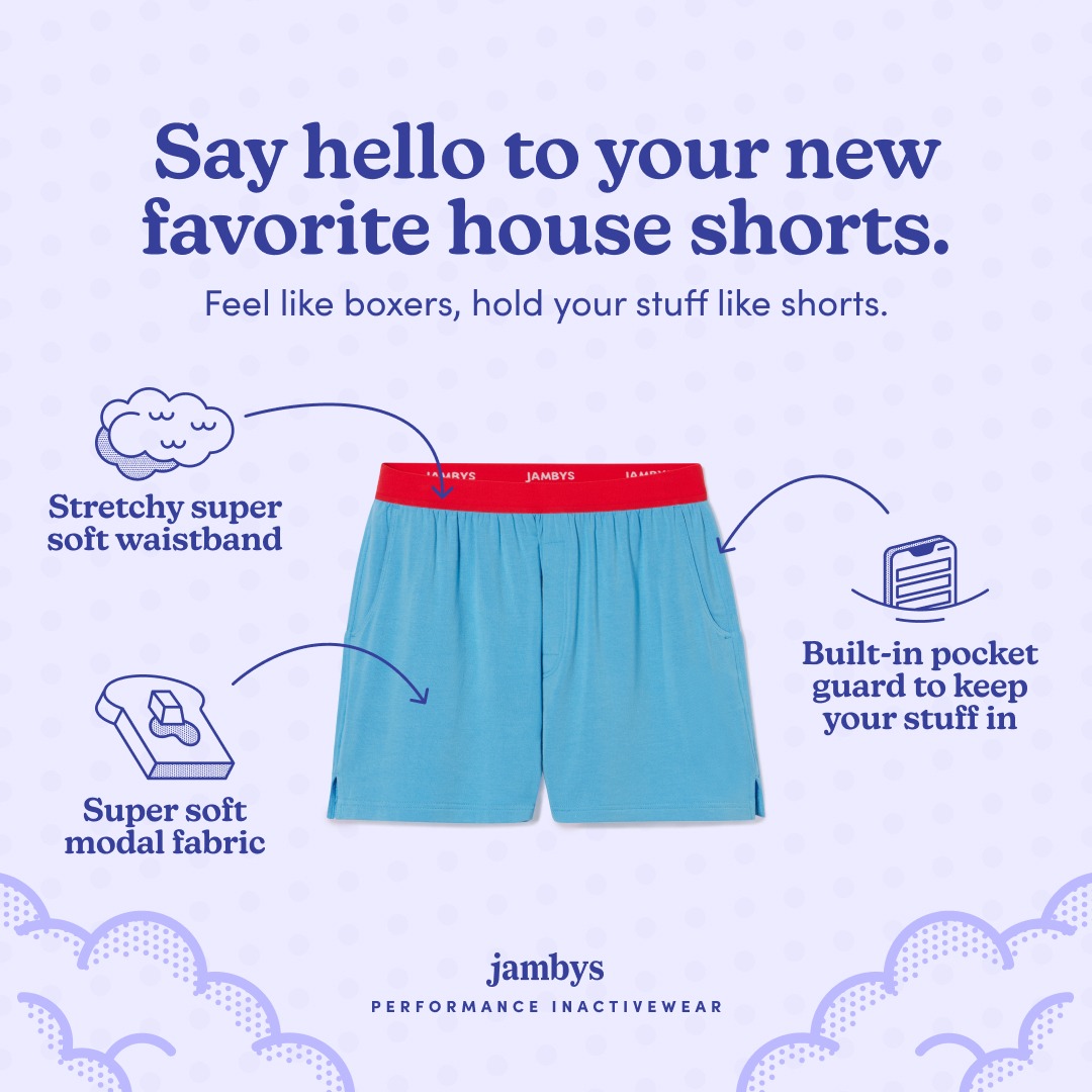 Ad by Jambys presenting unisex inactivewear built for comfort at home