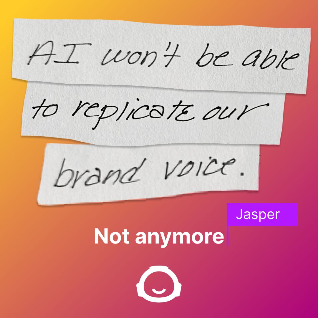 LinkedIn ad by Jasper on training the AI on your brand voice and style guide