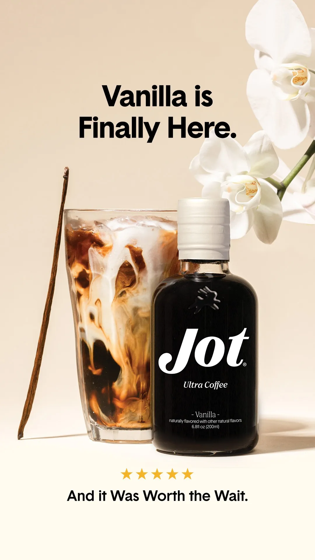Ad by Jot launching vanilla, its first flavored coffee concentrate