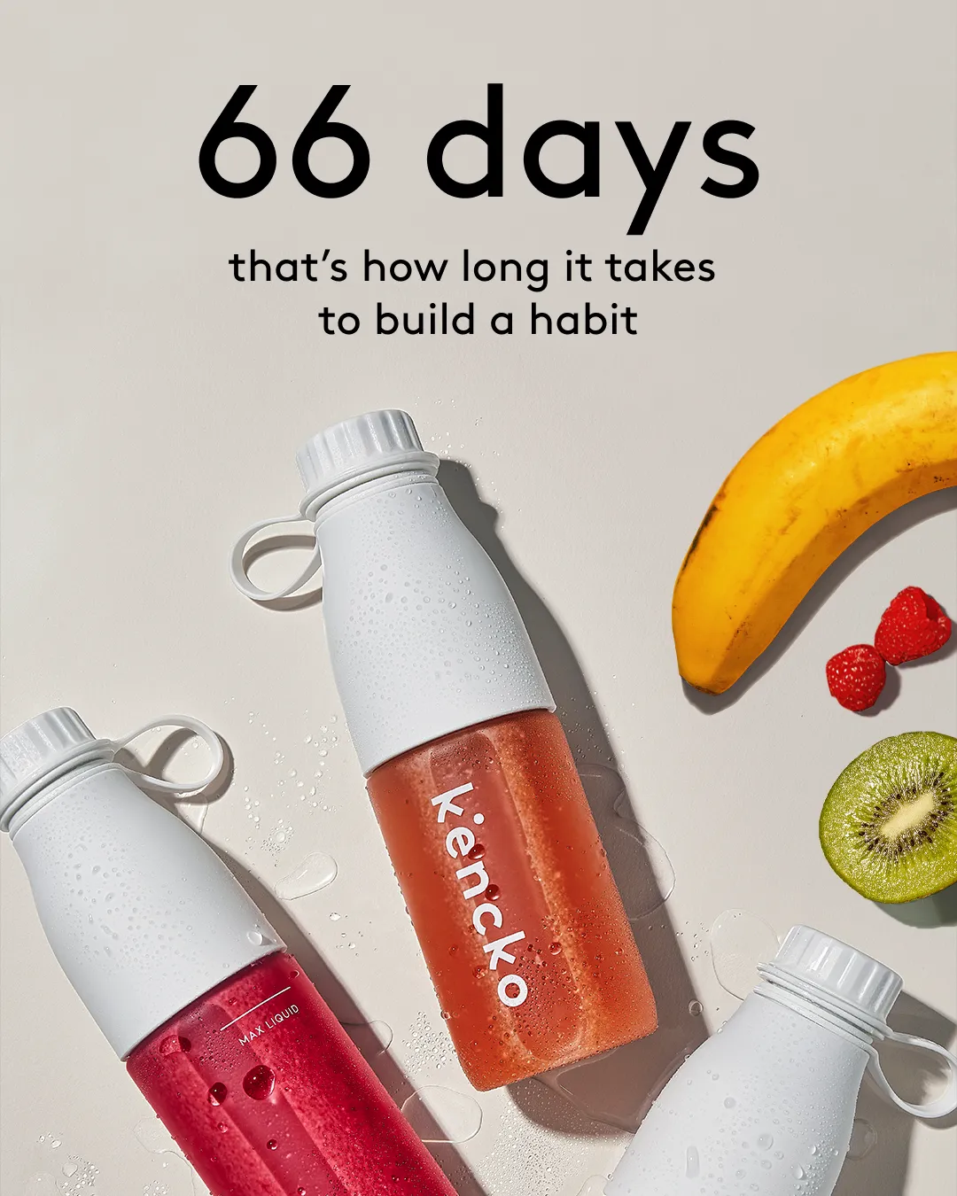 Facebook and Instagram ad by kencko on building a fruit and veg habit in 66 days
