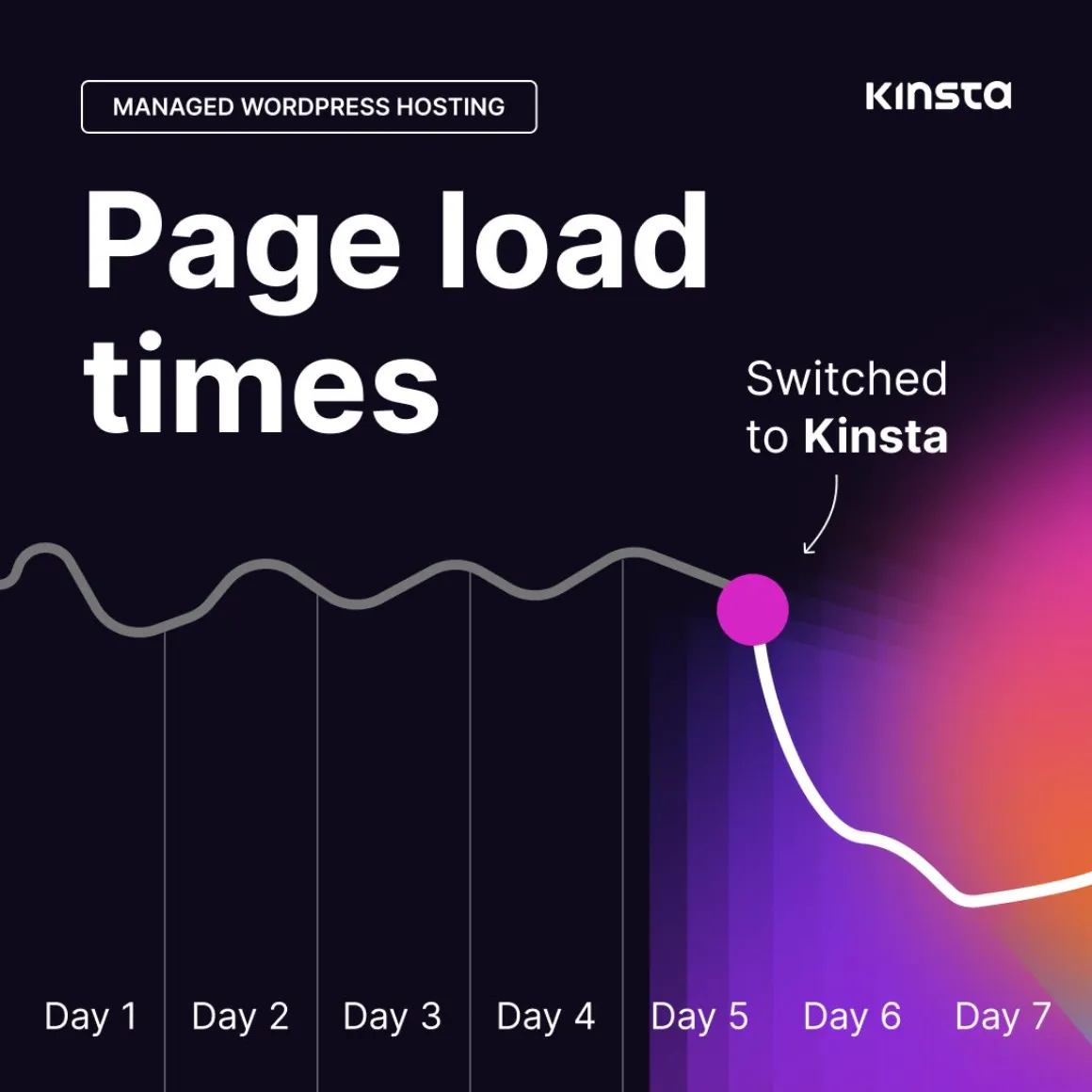 LinkedIn ad by Kinsta promising the fastest hosting page load speeds on the market
