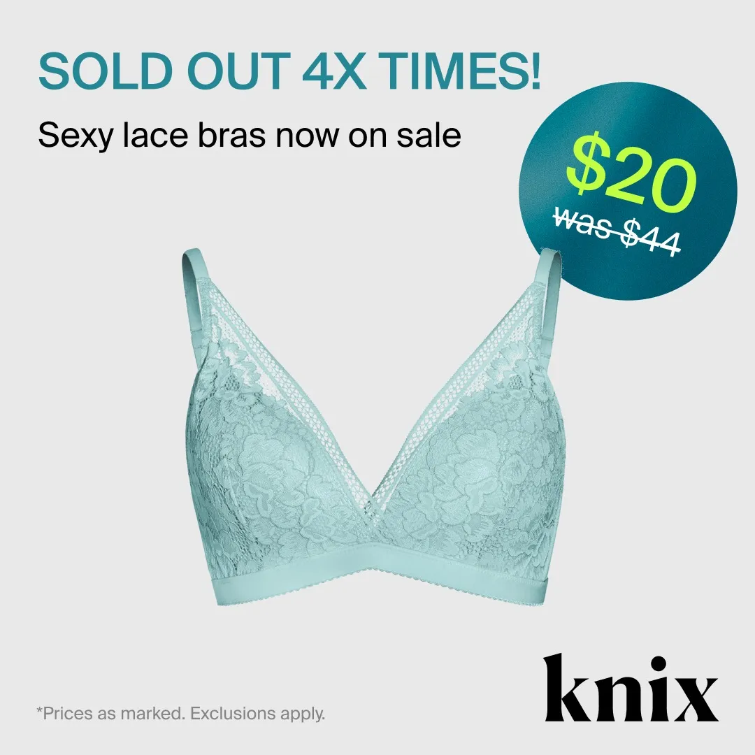 Facebook and Instagram ad by Knix announcing its biggest sale of the year