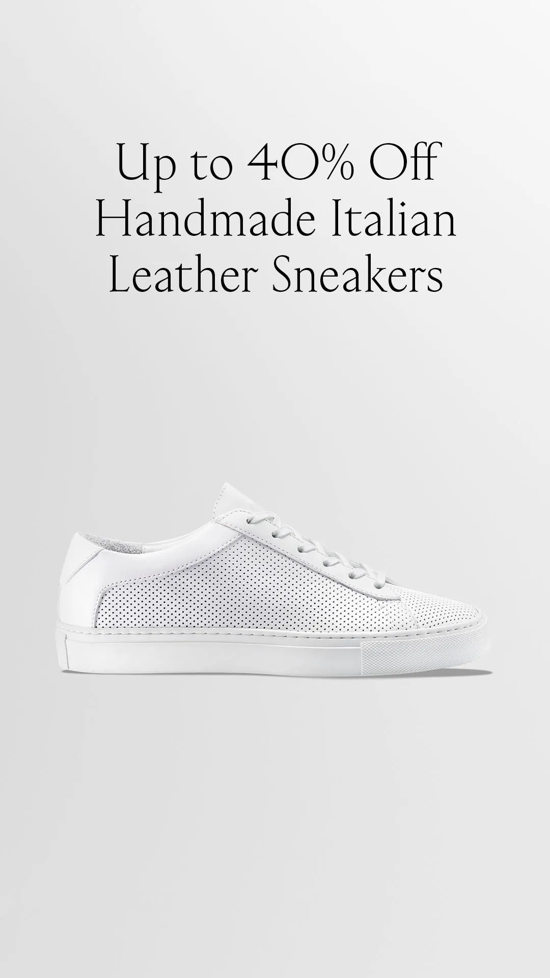 Ad by Koio presenting its handcrafted leather sneakers