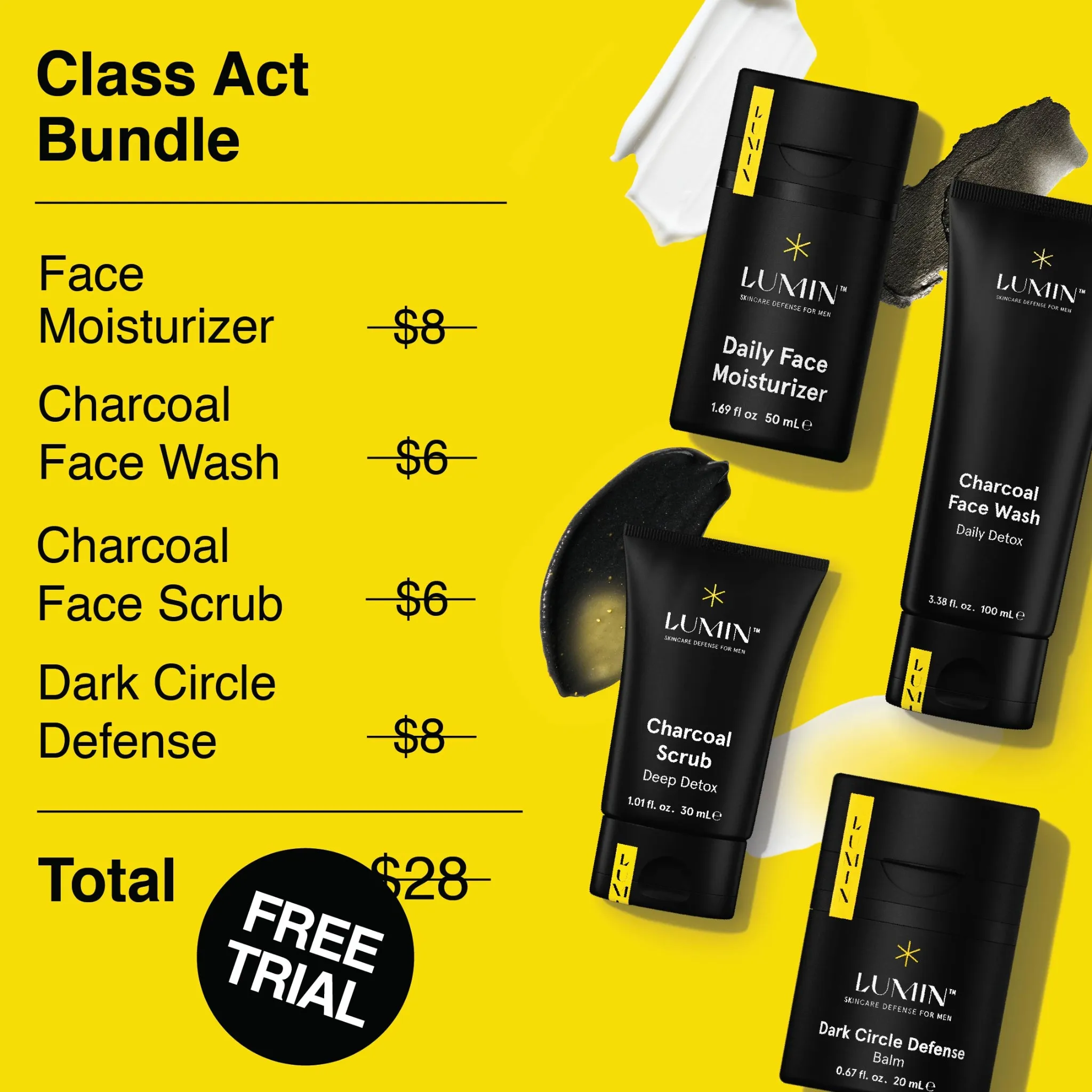 Ad by Lumin on a 90 second skincare routine for men, featured in GQ and Forbes