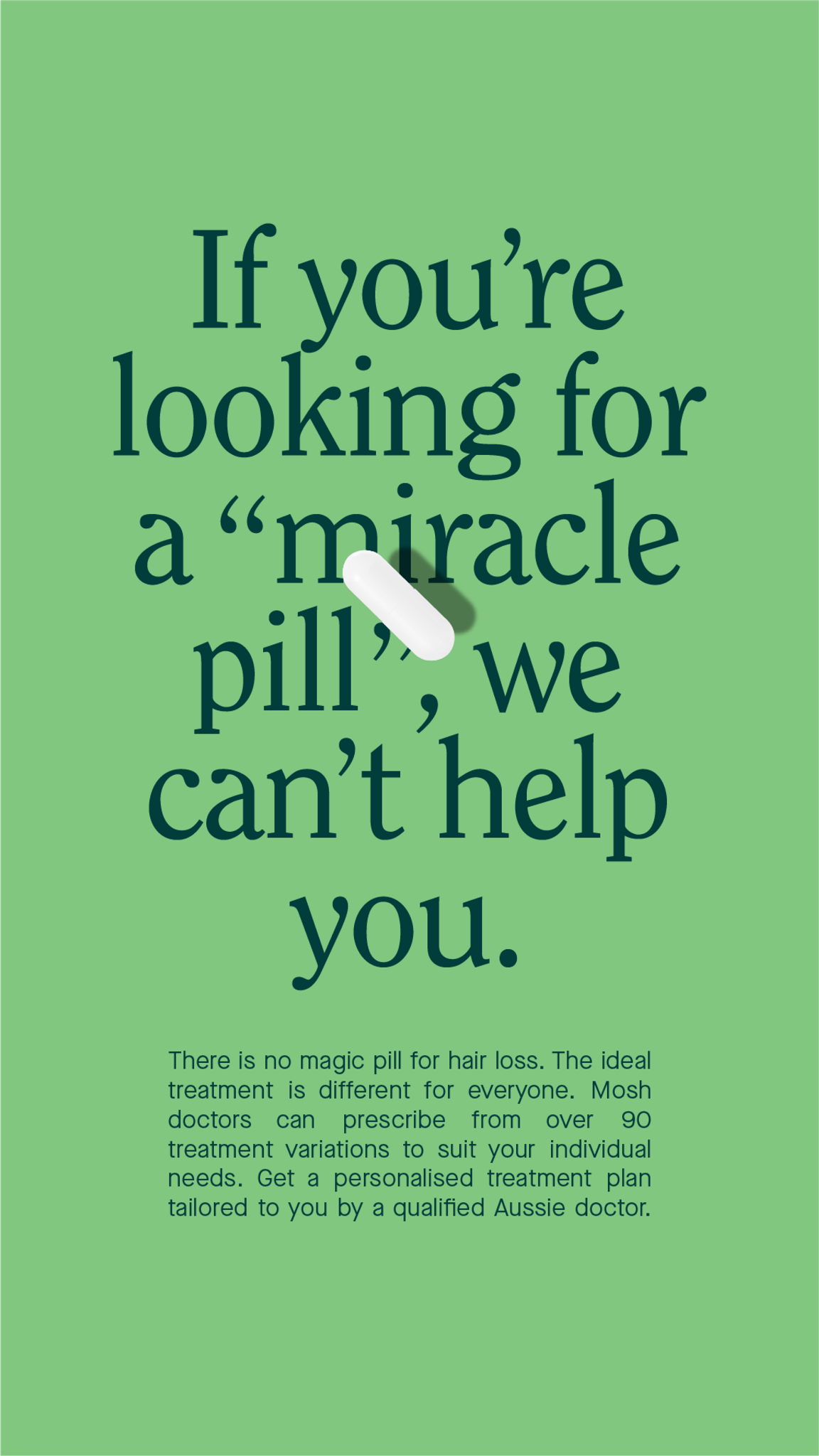 Ad by Mosh on clinically supported hair loss treatments prescribed by doctors