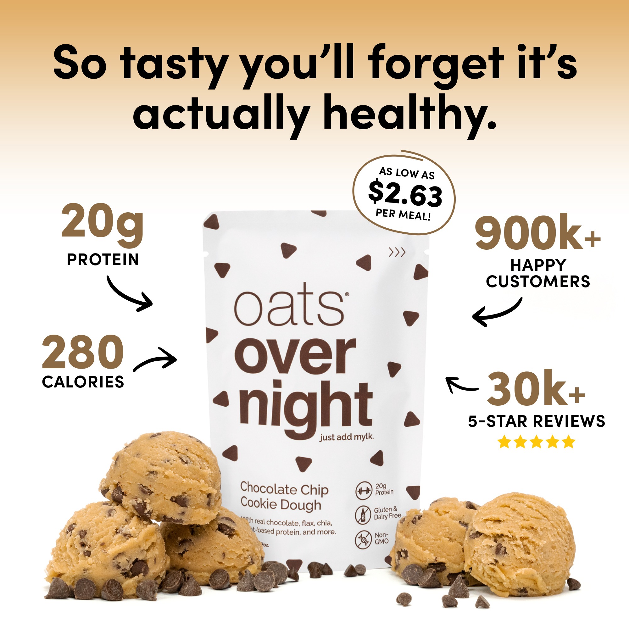 Ad by Oats Overnight promoting a healthier breakfast delivered with free shipping