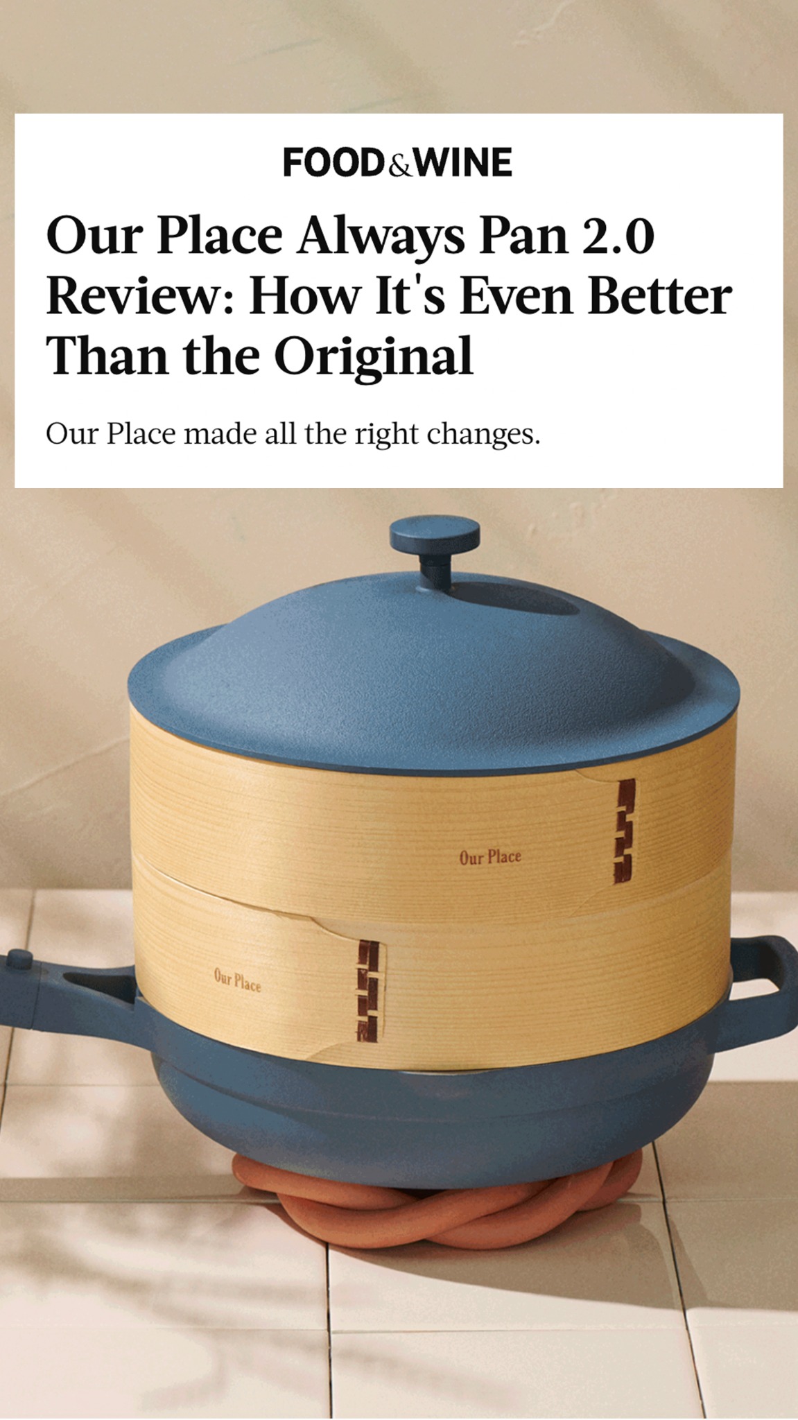 Facebook and Instagram ad by Our Place on the Always Pan 2.0 and its 35,000 reviews