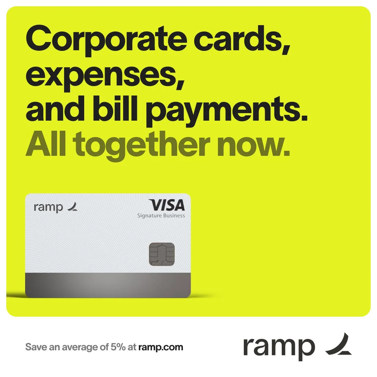 LinkedIn ad by Ramp naming Glossier, Webflow and 15,000 more finance ops customers