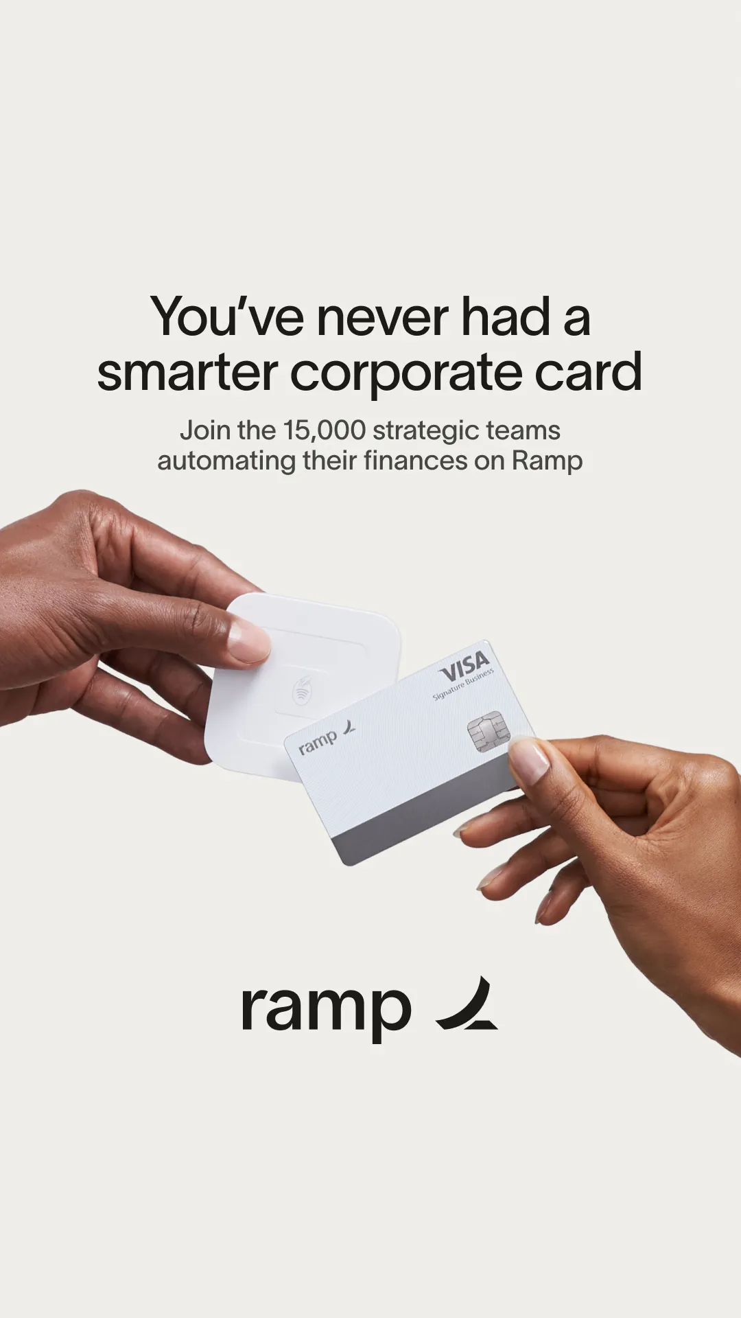 Facebook and Instagram ad by Ramp presenting its corporate card product