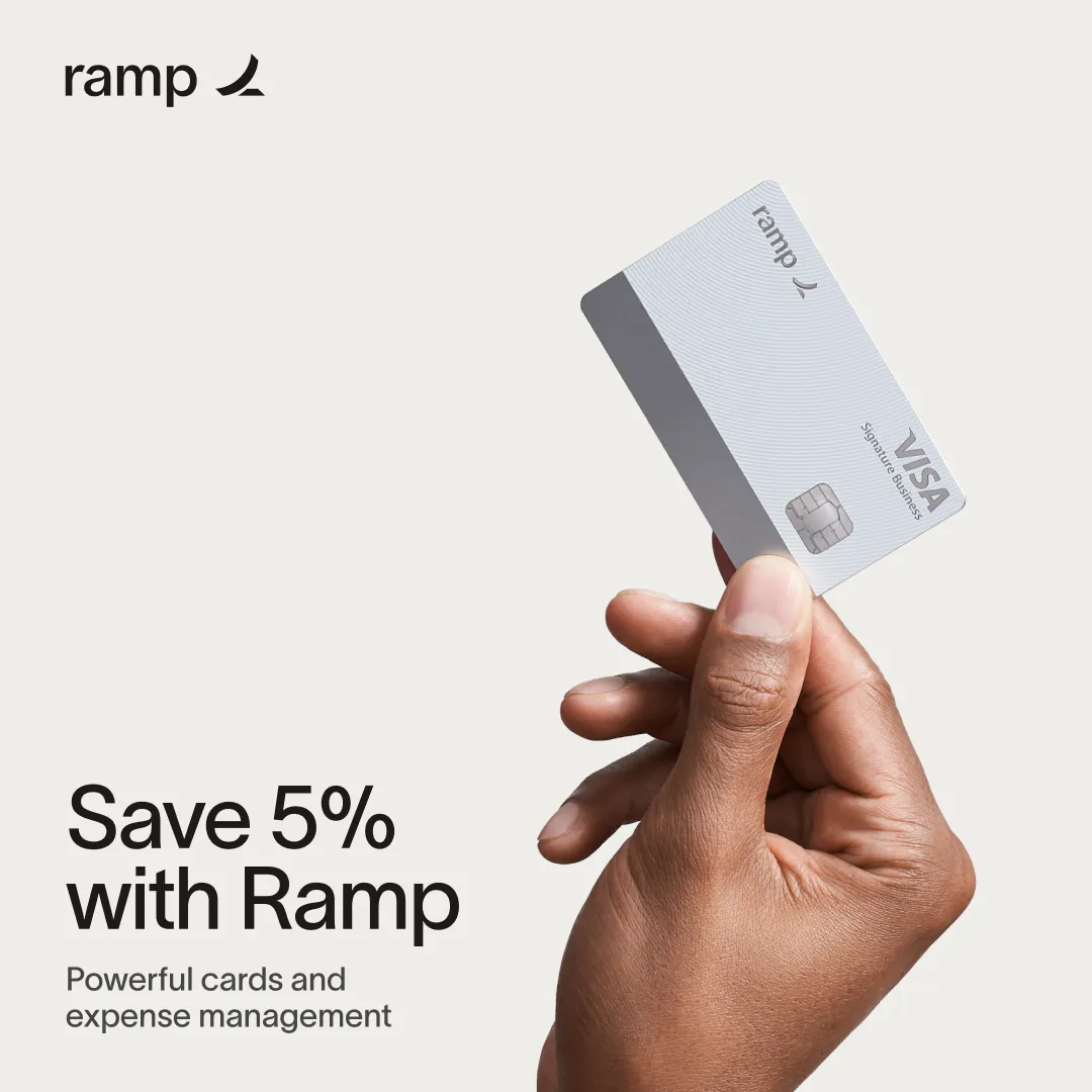 Facebook and Instagram ad by Ramp promoting its corporate card and finance platform