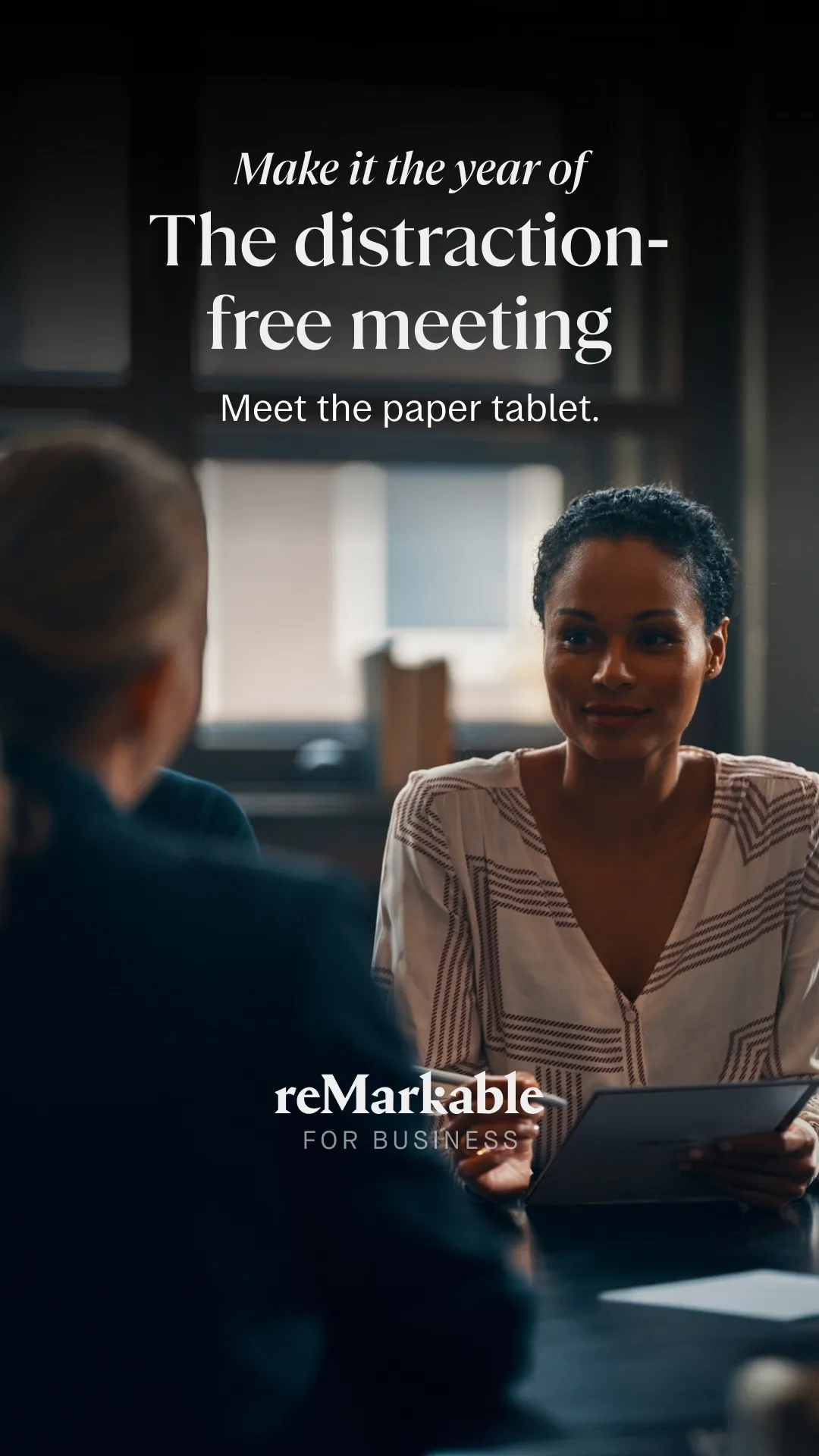 Facebook and Instagram ad by reMarkable framing the tablet as a tool for deep focus