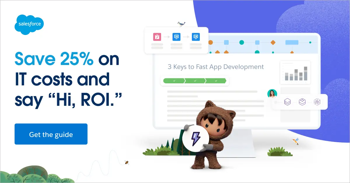 Facebook and Instagram ad by Salesforce on building custom apps more efficiently