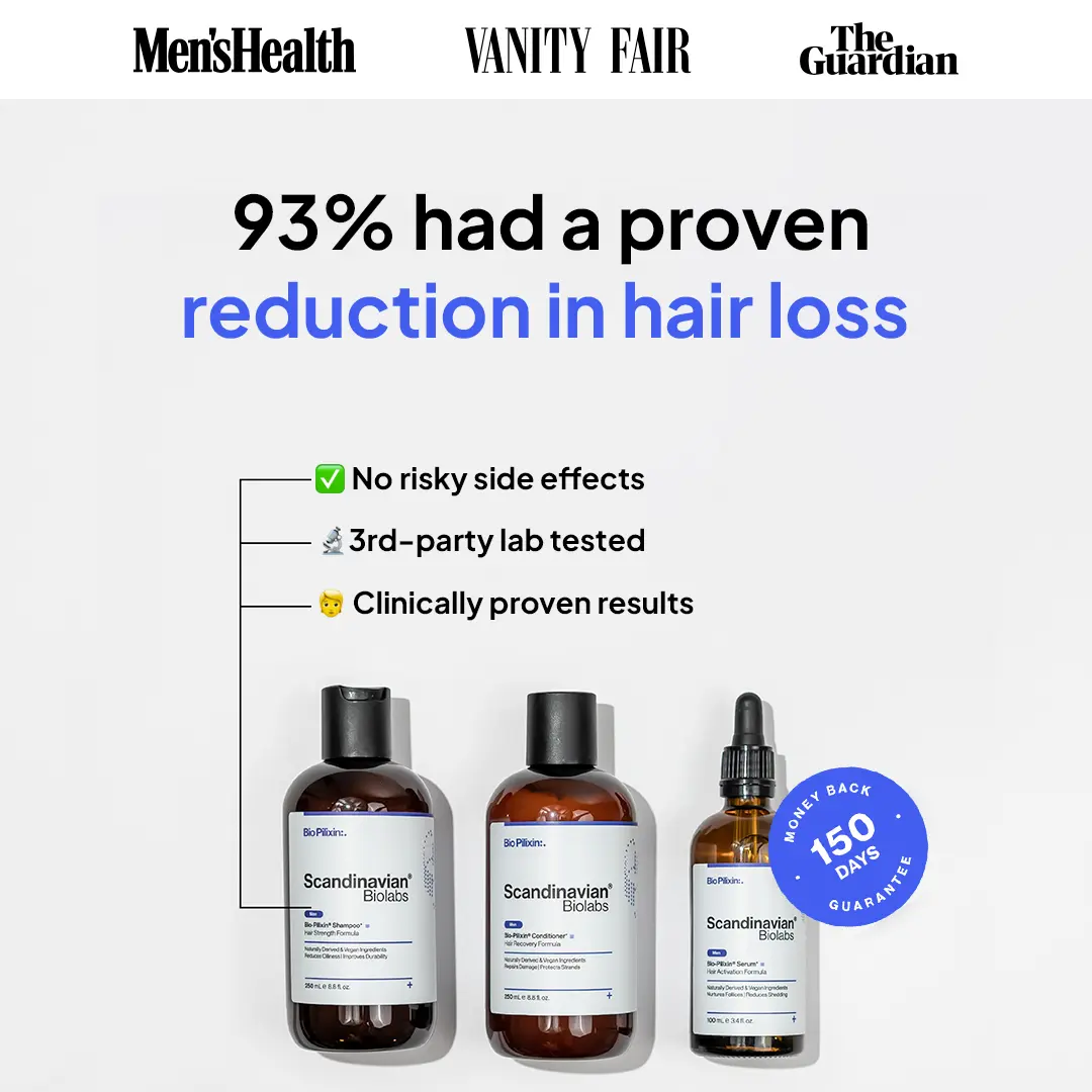 Facebook and Instagram ad by Scandinavian Biolabs on a plant based hair growth formula