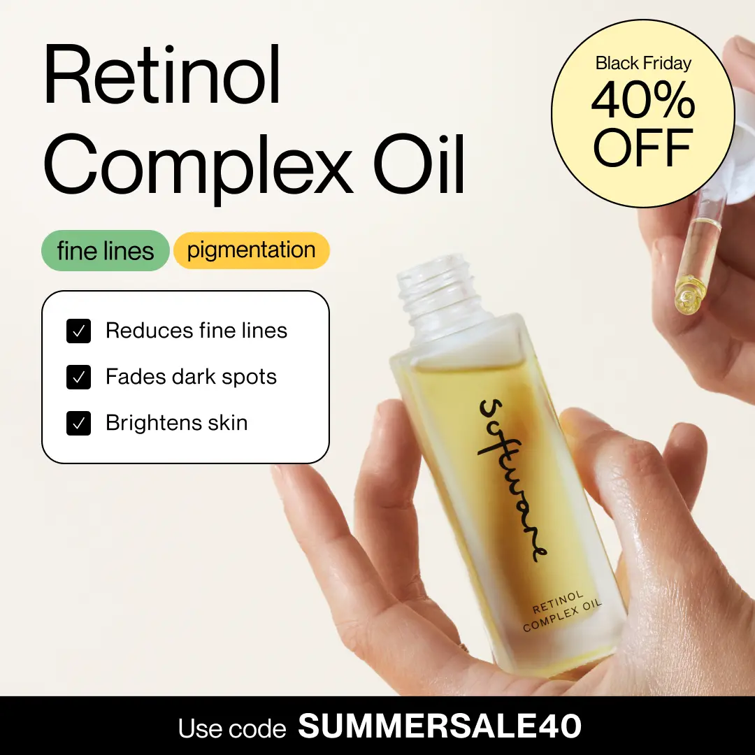 Facebook and Instagram ad by Software offering 40 percent off its Retinol Complex Oil