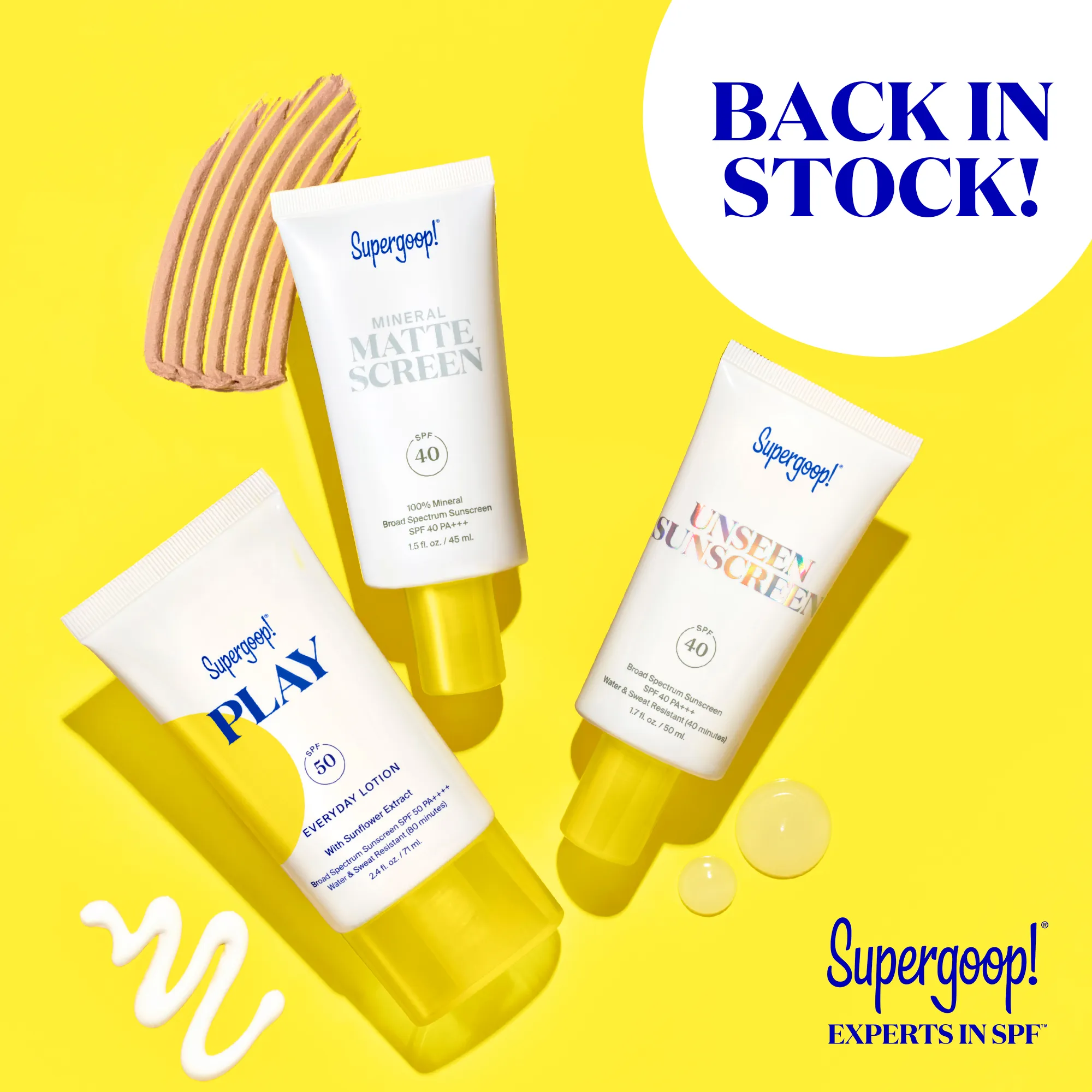 Facebook and Instagram ad by Supergoop promoting Unseen Sunscreen SPF 40 as a gift