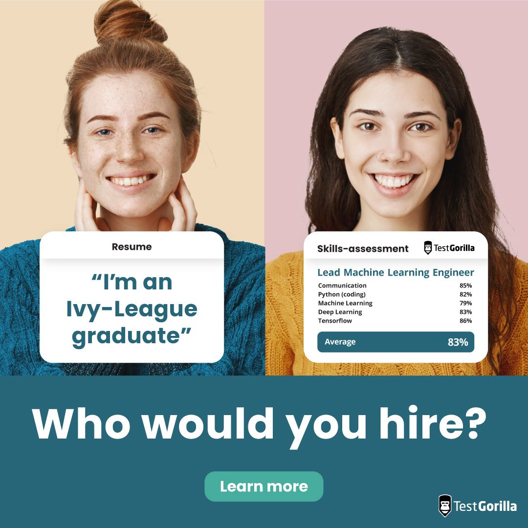 LinkedIn ad by TestGorilla questioning whether a resume can validate real skills