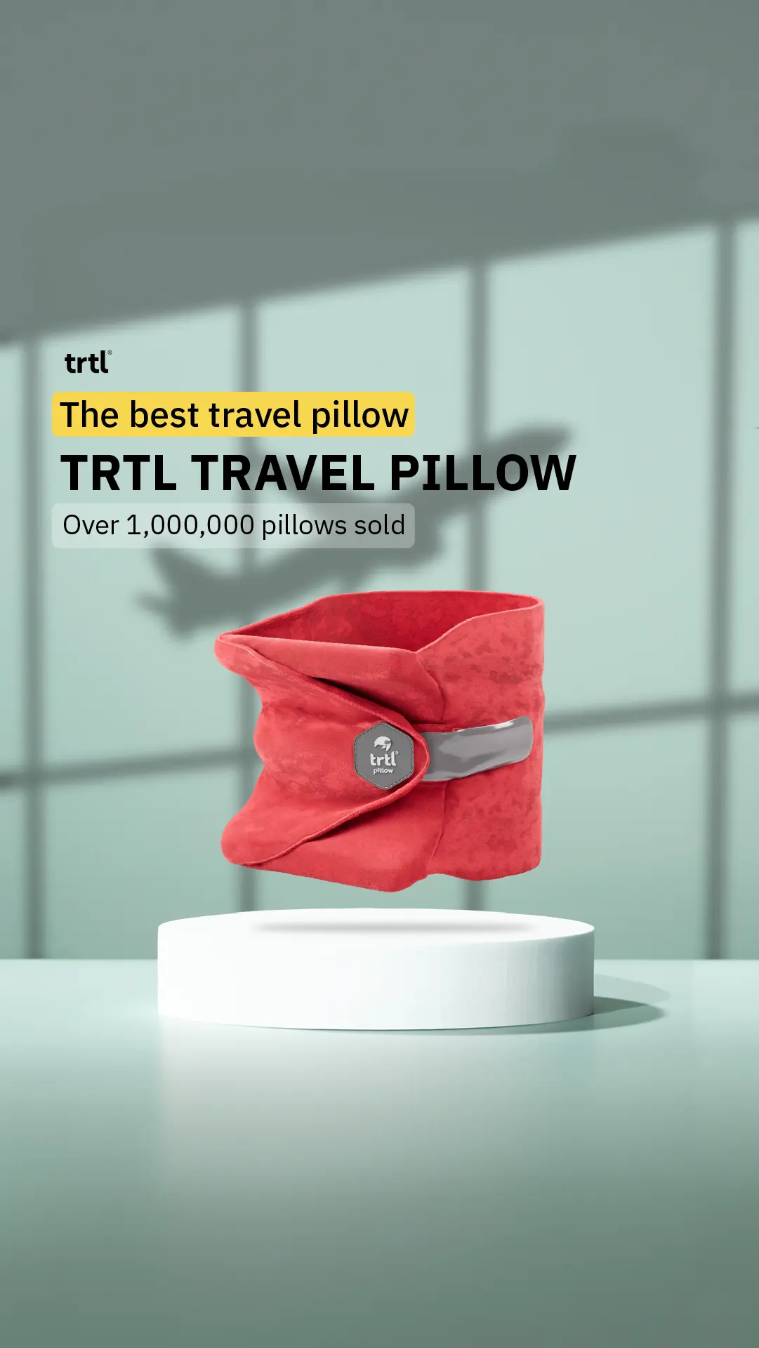 Ad by Trtl promoting its scientifically supported travel pillow for better sleep