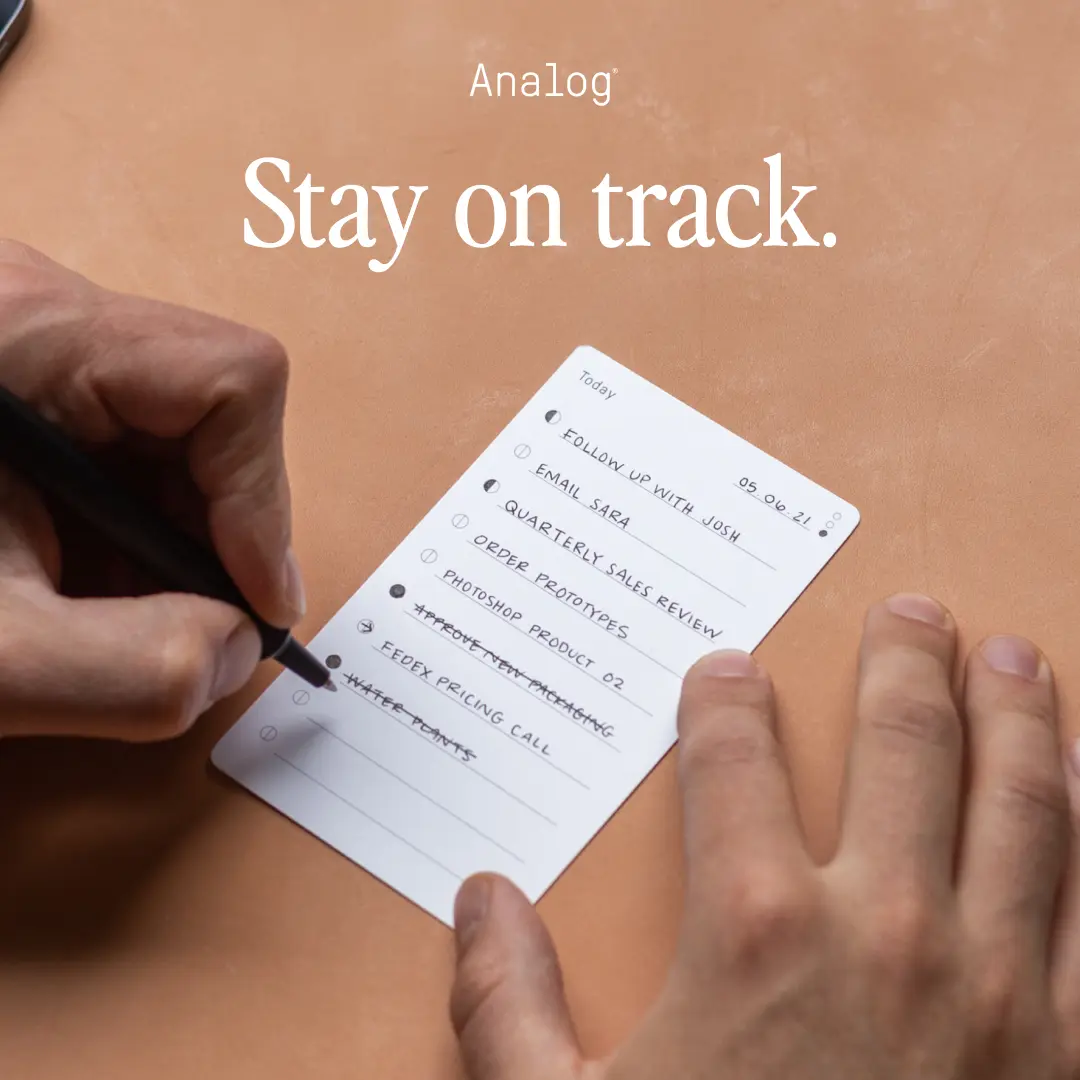 Facebook and Instagram ad by Ugmonk presenting Analog, a physical focus tool