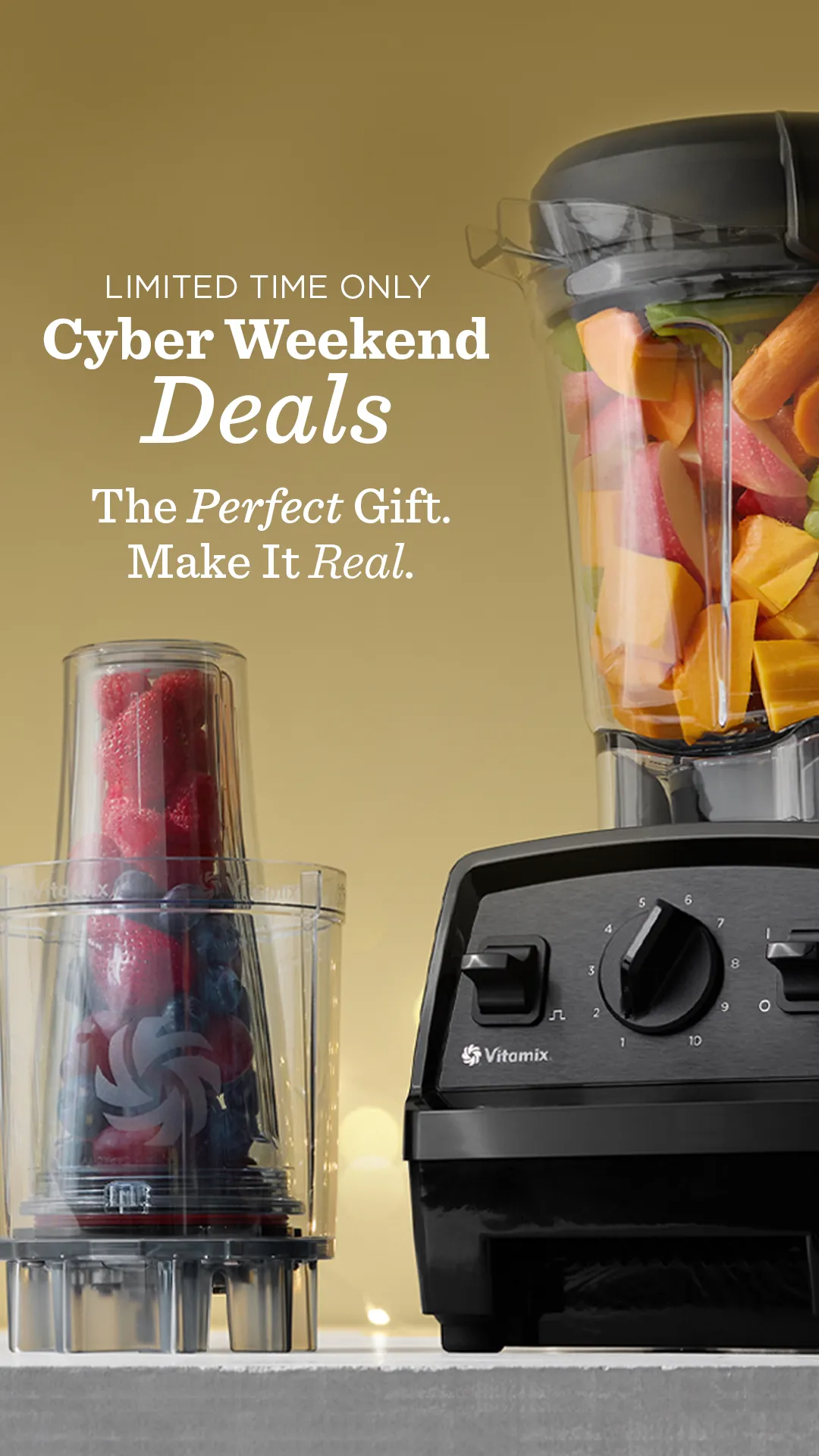 Facebook and Instagram ad by Vitamix promoting its Cyber Weekend blender sale
