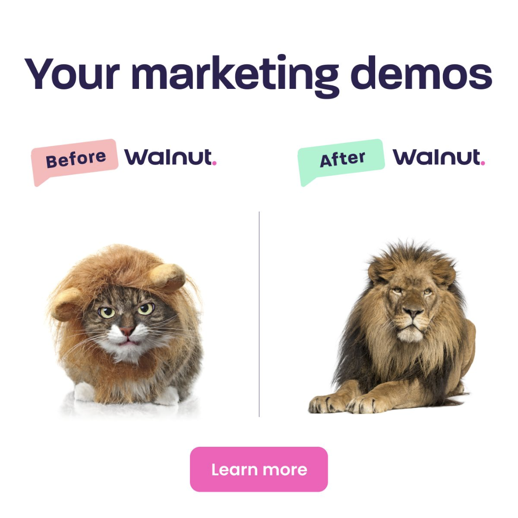 LinkedIn ad by Walnut on generating leads with embedded product demos