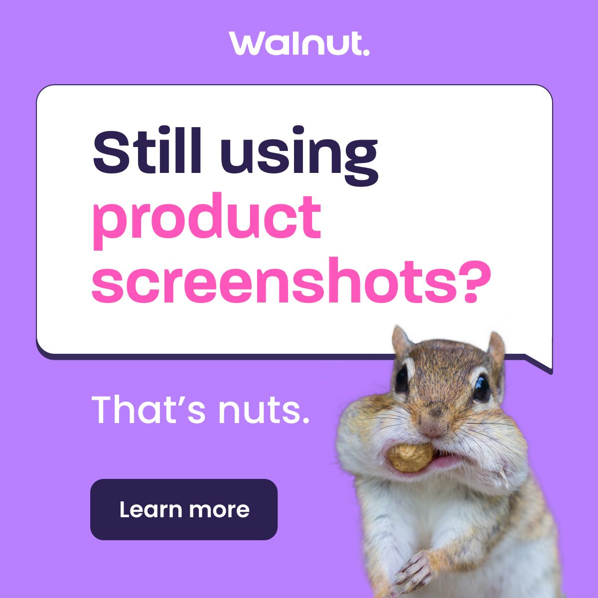LinkedIn ad by Walnut promoting tailor made demos that keep prospects engaged