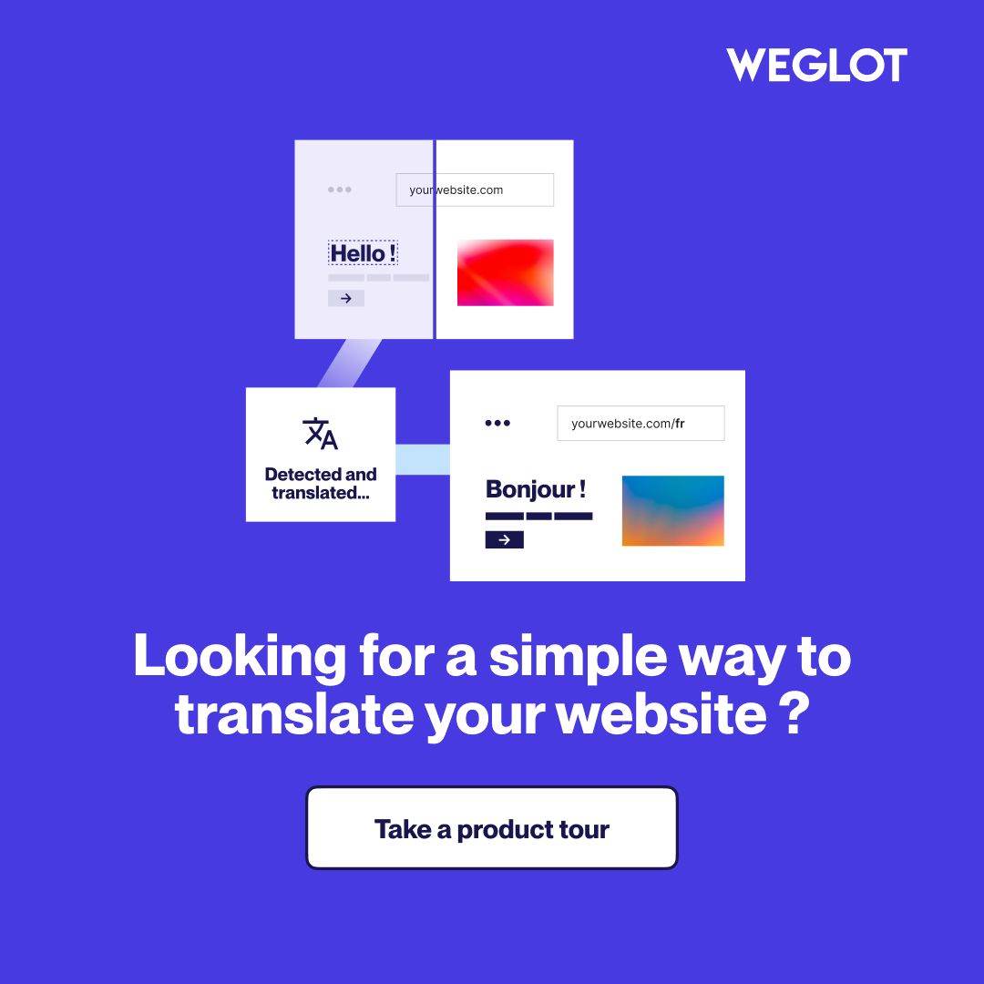 LinkedIn ad by Weglot inviting an interactive tour of its website translation product