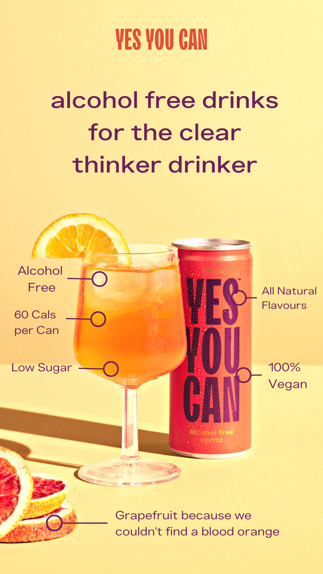 Ad by Yes You Can Drinks on an alcohol free cocktail that won a blind taste test